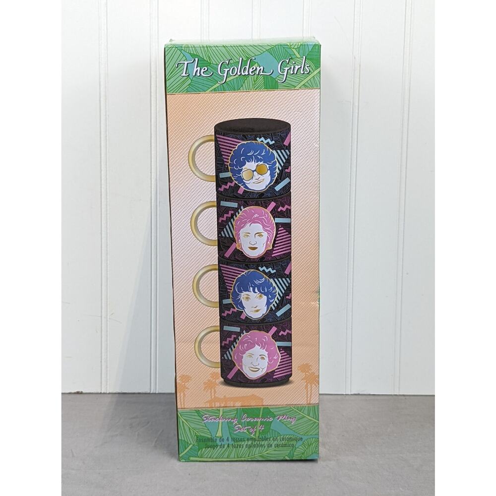 The Golden Girls Stacking Ceramic Mug Set of 4 Coffee Tea 10 Oz Cups